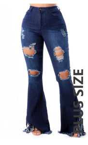 Ring My Bell Plus Size Distressed Jeans