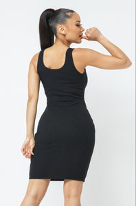 Not So Basic Ribbed Scoop Neck Bodycon Dress