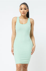 Not So Basic Ribbed Scoop Neck Bodycon Dress