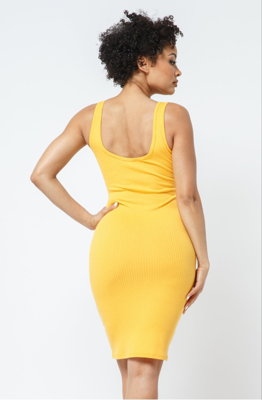 Curve Game Strong Ribbed Open Front Bodycon Dress