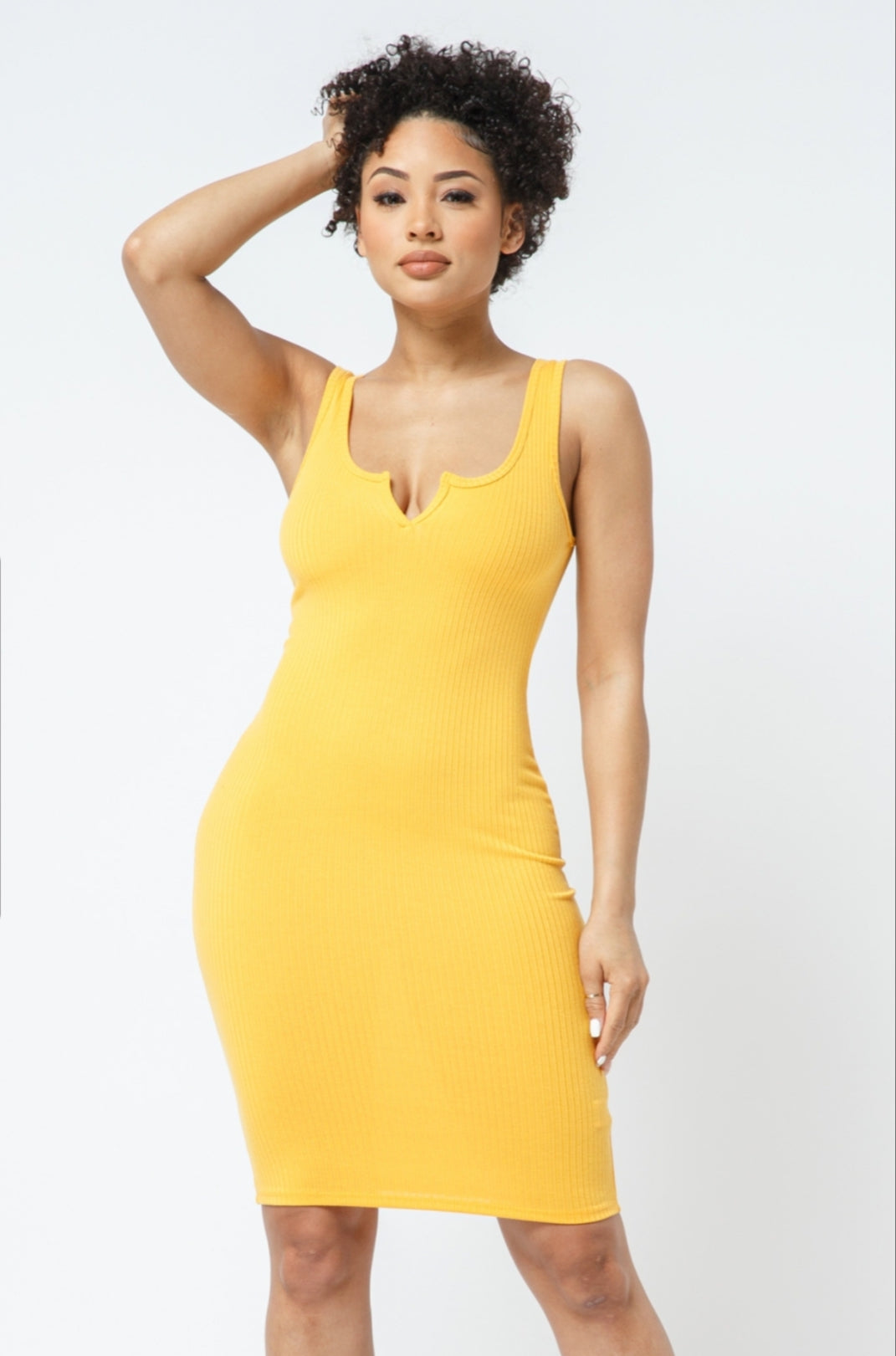 Curve Game Strong Ribbed Open Front Bodycon Dress