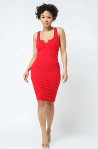 Curve Game Strong Ribbed Open Front Bodycon Dress