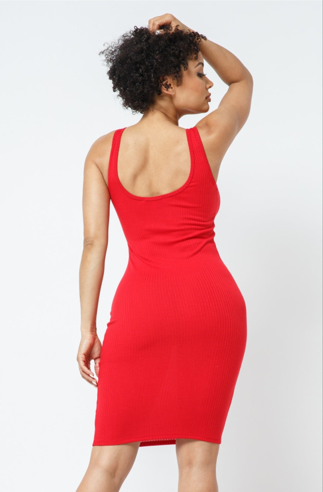 Curve Game Strong Ribbed Open Front Bodycon Dress