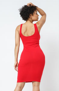 Curve Game Strong Ribbed Open Front Bodycon Dress